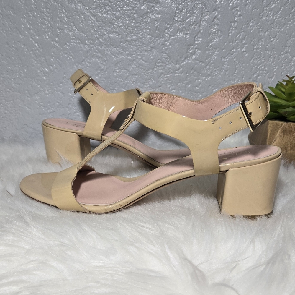 Kate Spade Addie nude T-strap heel shoes